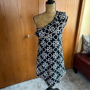 NWT Mud Pie Fun Geometric One-Shoulder Caroline Dress Small